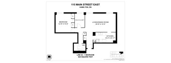 A floor plan for a home at 115 Main Street East in Hamilton, ON.