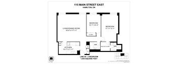 A floor plan for a home at 115 Main Street East in Hamilton, ON.