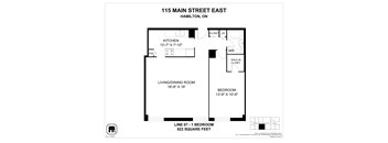 A floor plan for a home at 115 Main Street East in Hamilton, ON.