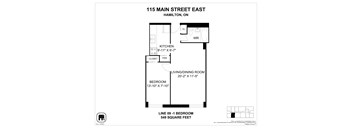 A floor plan for a home at 115 Main Street East in Hamilton, ON.