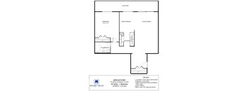 A floor plan for a 01 series bedroom at the Effort Trust.