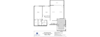 A floor plan for a kitchen and laundry facility.