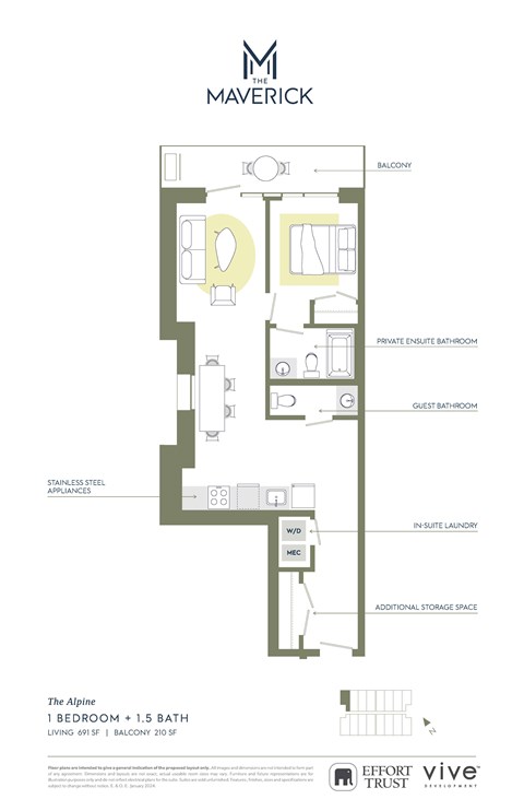 THEALPINE Floor Plan at The Maverick, Ontario, N2H 0E3
