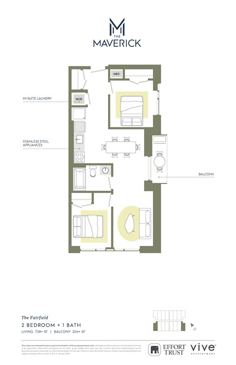 THEFAIRFIELD Floor Plan at The Maverick, Kitchener, N2H 0E3