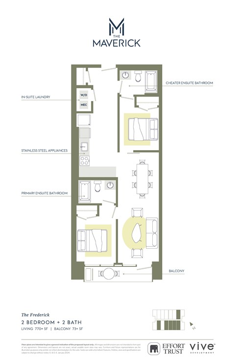 THEFREDERICK Floor Plan at The Maverick, Kitchener Ontario