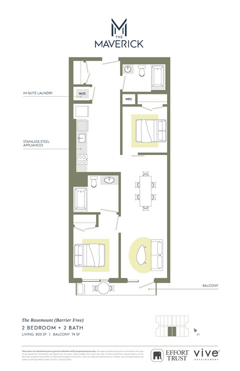 THEROSEMOUNT Floor Plan at The Maverick, Kitchener, ON
