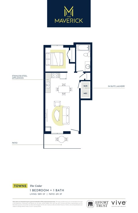 THECEDAR Floor Plan at The Maverick, Ontario