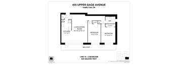 A floor plan for a home at 455 Upper Gage Avenue in Hamilton, ON.