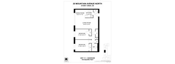A floor plan for a 2 bedroom apartment at 20 Mountain Avenue North.