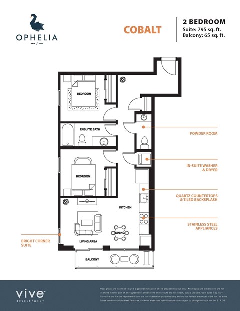 Cobalt Floor Plan at Ophelia on Queen, Kitchener, N2G 0E7
