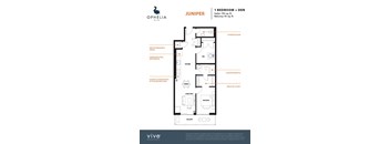 Juniper Floor Plan at Ophelia on Queen Apartments, Kitchener