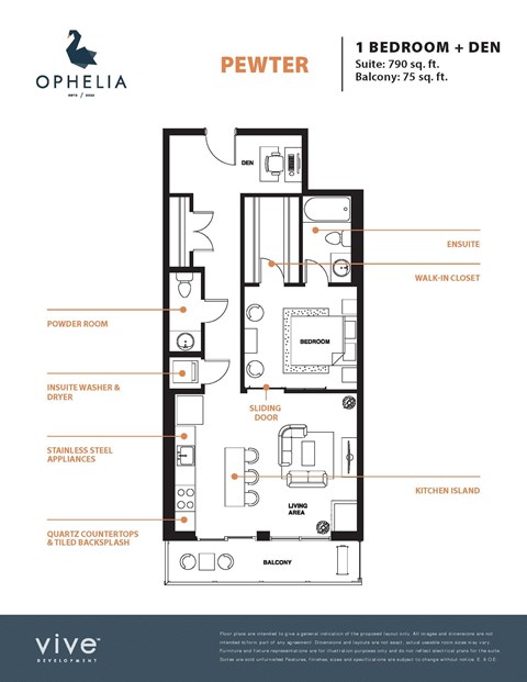 Pewter Floor Plan at Ophelia on Queen, Kitchener