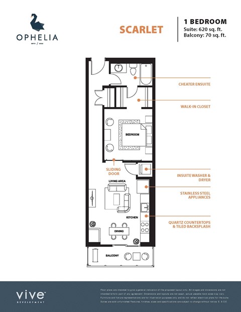 Scarlet Floor Plan at Ophelia on Queen, Kitchener, ON, N2G 0E7