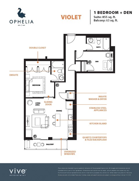 Violet Floor Plan at Ophelia on Queen, Kitchener, ON