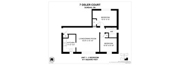 A floor plan for a 7 Osler Court Dundas, On unit.