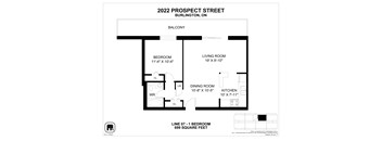 A floor plan for a Burlington, Ontario condo.