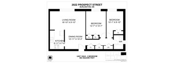 A black and white image of a floor plan for a 2022 Prospect Street Burlington, ON unit.