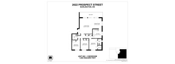 A black and white image of a floor plan for a 2 bedroom apartment.