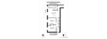A floor plan for a property at 945 Queenston Road.