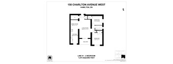 A floor plan for a home at 150 Charlton Avenue West, Hamilton, ON.