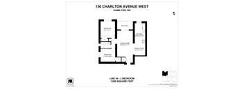 A floor plan for a home at 150 Charlton Avenue West, Hamilton, ON.