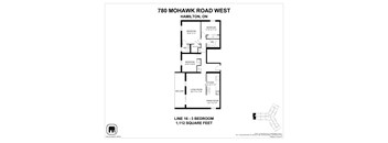 A floor plan for a property at 780 Mohawk Road West, Hamilton, ON is displayed.