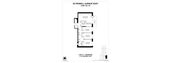 A floor plan for a home at 45 Fennell Avenue East in Hamilton, Ontario.