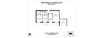 A floor plan for a property at 1200 Fennell Avenue East in Hamilton, ON.