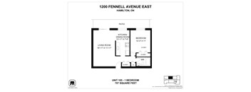 A floor plan for a unit at 1200 Fennell Avenue East in Hamilton, ON.