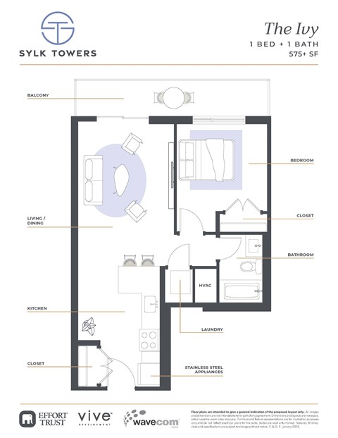 Ivy Floor Plan at Sylk Towers, Ontario