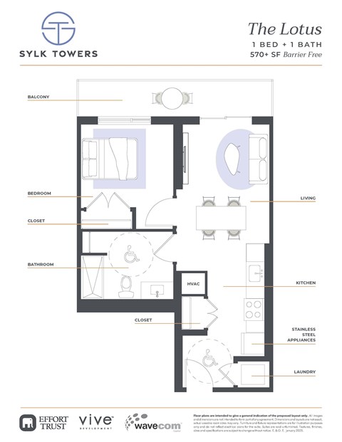Lotus Floor Plan at Sylk Towers, Ontario, N2A 1B1