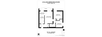 A floor plan for a 2 bedroom apartment at 4 Village Green Boulevard.