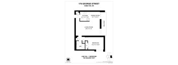 A floor plan for a home at 179 George Street in Hamilton, Ontario.