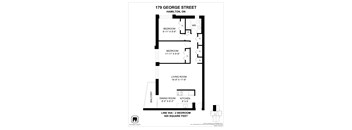 A floor plan for a home at 179 George Street in Hamilton, ON.