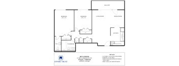 A floor plan of a 21 Ben Lomond Place apartment with a laundry facility in the building.