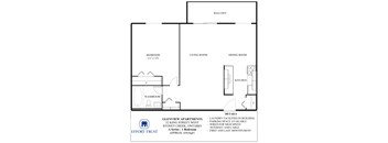 A floor plan for a 32 King Street West apartment.