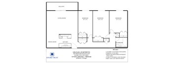 A floor plan for a 12 series apartment by Effort Trust.