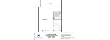 A floor plan for a 13 series apartment in the Kitchener Manor building.