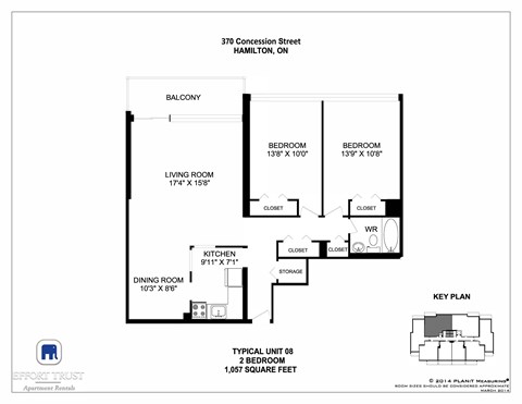 A floor plan for a typical unit at Effort Trust Apartment Rentals.