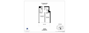 A floor plan for a 1 bedroom apartment at 370 Concession Street, Hamilton, Ontario.