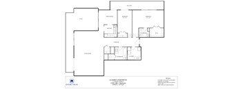 A floor plan of a property with a living room, kitchen, dining room, and bathrooms.