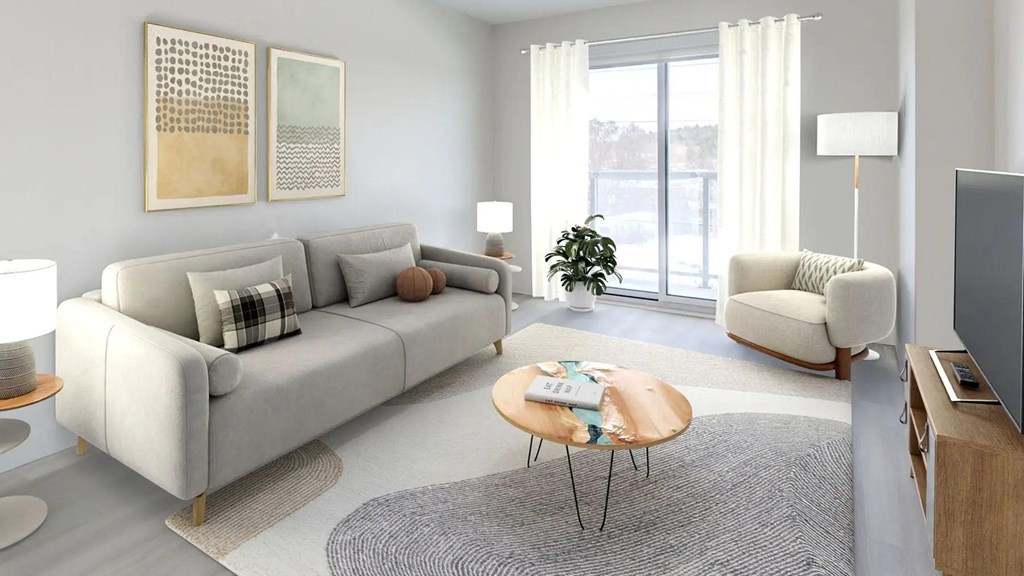 Living Area With TV at Sylk Towers, Ontario, N2A 1B1