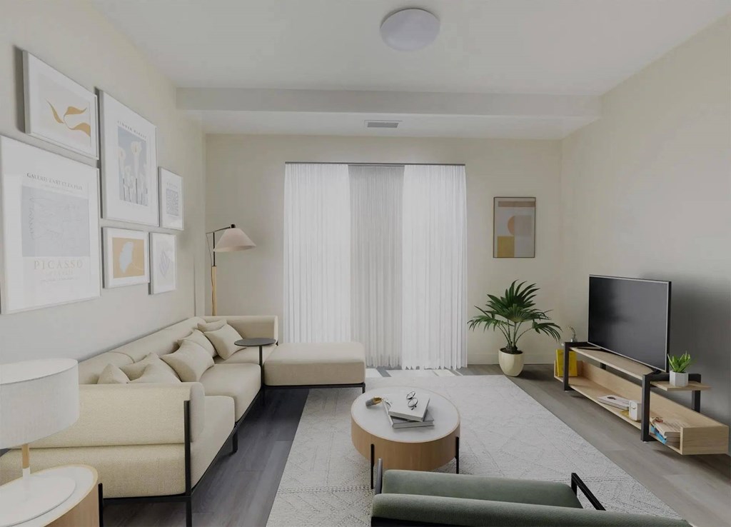 Living Room With TV at Sylk Towers, Kitchener Ontario