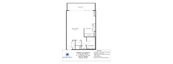 A floor plan for a one bedroom apartment with a balcony.