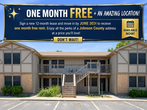 A billboard advertises a free month for new lease signers.