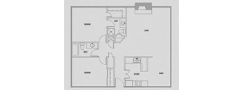 floor plan of a 2 bedroom 2 bathroom unit