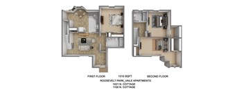floorplan of a 3 bedroom 2 bathroom townhome