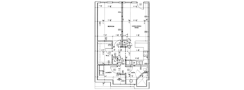 A floor plan of a house with labeled rooms such as Bedroom, Living/Dining Room, Bath, and Laundry.