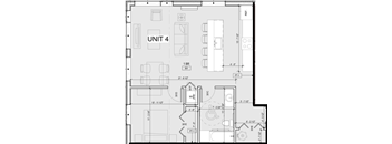 A floor plan for Unit 4 shows a layout with a living room, kitchen, and two bedrooms.