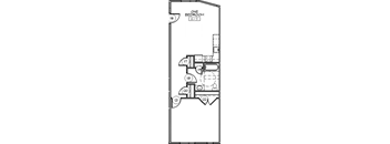 A floor plan of a one bedroom apartment labeled A-9.